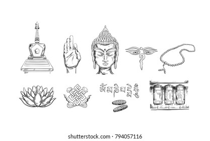 Buddhism icons collection