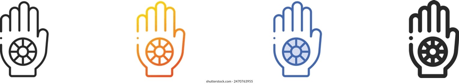 buddhism icon.Thin Linear, Gradient, Blue Stroke and bold Style Design Isolated On White Background