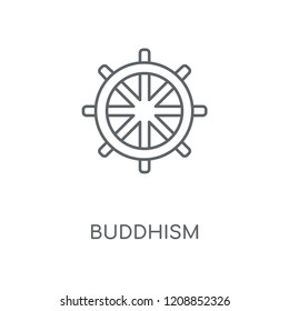 Buddhism linear icon. Buddhism concept stroke symbol design. Thin graphic elements vector illustration, outline pattern on a white background, eps 10.