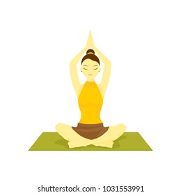 Buddhism Prayer Pose Yoga Meditation Illustration