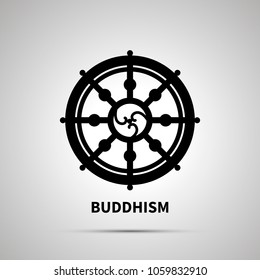 Buddhism religion simple black icon with shadow