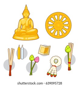 Buddhism and religious ritual equipment set