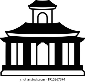 Buddhism Temple Concept Vector Glyph Icon Design, Traditional Chinese Culture Symbol on white background, Lunar New Year of the Ox 2021 Sign, China Travel Guide Stock illustration
