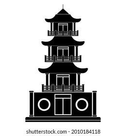 Buddhism temple icon, buddhis temple vector sign symbol