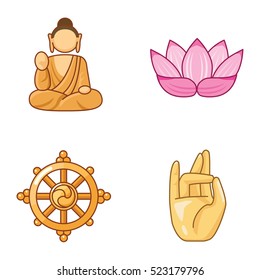 Buddhism vector icons