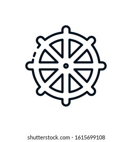 Buddhism wheel of dharma symbol design, Religion culture belief religious faith god spiritual meditation and traditional theme Vector illustration