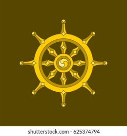 Buddhism Wheel icon vector logo template Illustration Design. Vector EPS 10.