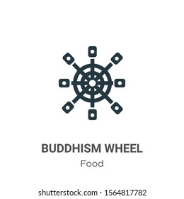 Buddhism wheel vector icon on white background. Flat vector buddhism wheel icon symbol sign from modern food collection for mobile concept and web apps design.