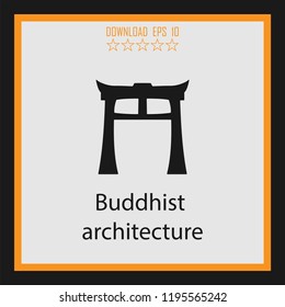 Buddhist architecture  vector icon