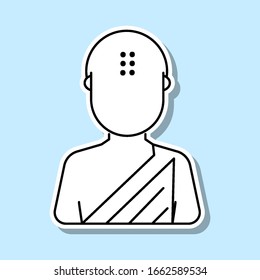 Buddhist avatar sticker icon. Simple thin line, outline vector of avatar icons for ui and ux, website or mobile application