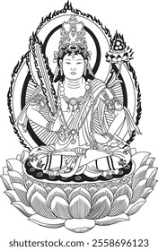 Buddhist Bodhisattva" symbolizes compassion and wisdom. The headmaster's unique style blends tradition with creativity, showcasing a distinct spiritual perspective.