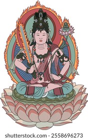 Buddhist Bodhisattva" symbolizes compassion and wisdom. The headmaster's unique style blends tradition with creativity, showcasing a distinct spiritual perspective.