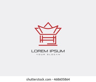 Buddhist Building Logo Vector