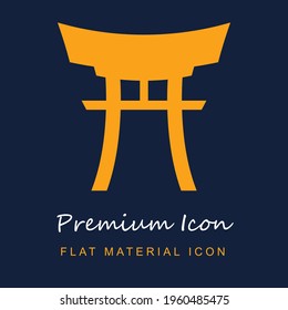 Buddhist Building premium material ui ux isolated vector icon in navy blue and orange colors