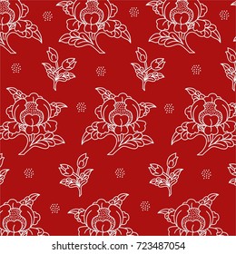 Buddhist chinese peony lotus pattern