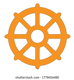 Buddhist Dharma Chakra Circle Wheel Vector Stock Vector (Royalty Free ...