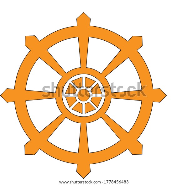 Buddhist Dharma Chakra Circle Wheel Vector Stock Vector (Royalty Free ...