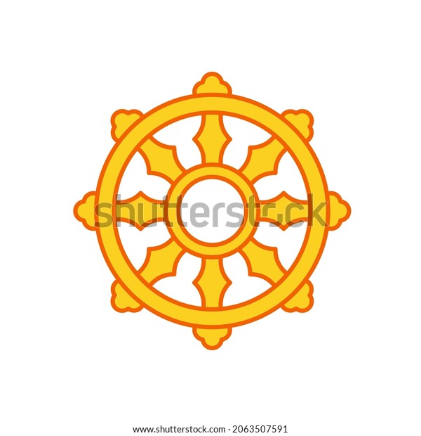 Buddhist Dharma Wheel Filled Outline Icon Stock Vector (Royalty Free ...