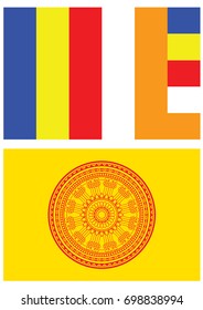 Buddhist Flag And Dhammacakka Flag 