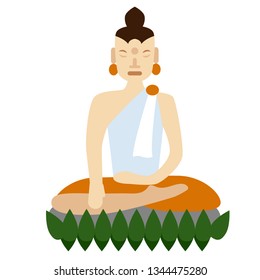Buddhist flat illustration on white