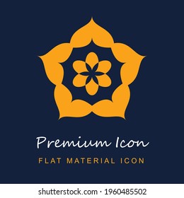 Buddhist Flowers premium material ui ux isolated vector icon in navy blue and orange colors