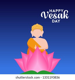 Buddhist Holiday Happy Vesak Day Illustration