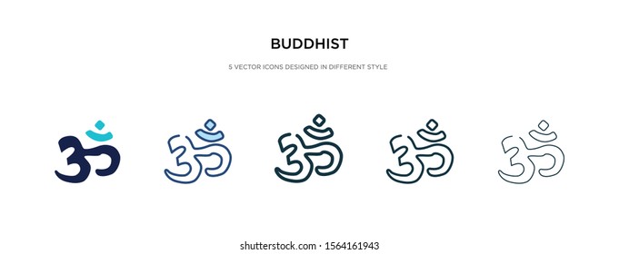 buddhist icon in different style vector illustration. two colored and black buddhist vector icons designed in filled, outline, line and stroke style can be used for web, mobile, ui