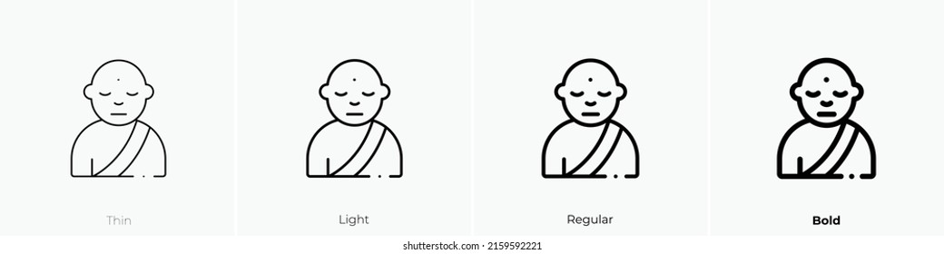buddhist icon. Linear style sign isolated on white background. Vector illustration.