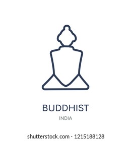 buddhist icon. buddhist linear symbol design from India collection. Simple outline element vector illustration on white background.