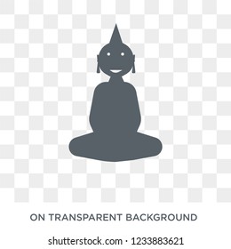 buddhist icon. Trendy flat vector buddhist icon on transparent background from india collection. 