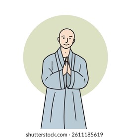 It's a Buddhist illustration, a monk showing a smile.