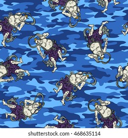 Buddhist image camouflage pattern