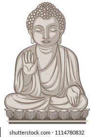 A Buddhist Images on whate Background illustration
