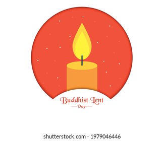 Buddhist Lent Day Candle Paper Vector