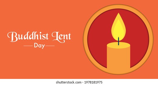 Buddhist Lent Day With Candle Vector