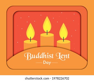 Buddhist Lent Day Papercut Greeting