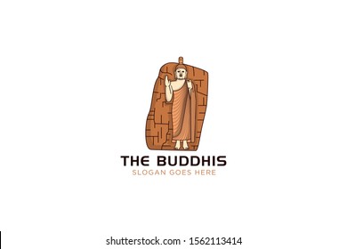 the Buddhist logo design template. brown filled vector illustration. Buddha symbol on white background. Can be used in web and mobile.