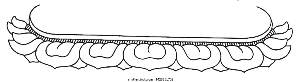 Buddhist lotus throne line drawing