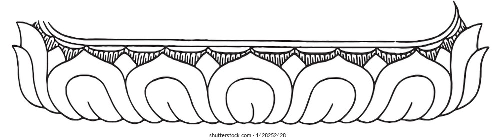 Buddhist lotus throne line drawing