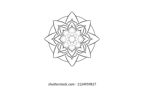 Buddhist magical mandala, isolated, on white background