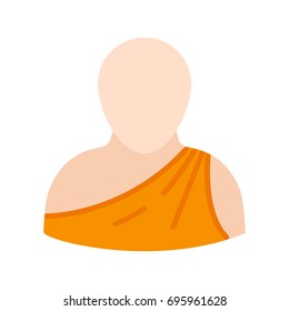 Buddhist.  Man in the robe of a Buddhist monk (kasaya)