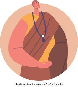Buddhist man in traditional clothes