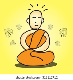 Buddhist Meditation Vector Illustrationcartoon Vector Stock Vector ...