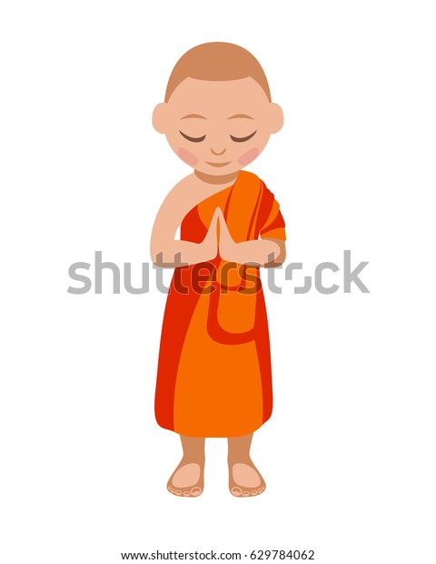 Download Buddhist Monk Boy Praying Vector Flat เวกเตอร์สต็อก (ปลอดค่าลิขสิทธิ์) 629784062