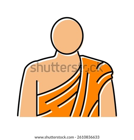 buddhist monk buddhism color icon vector. buddhist monk buddhism sign. isolated symbol illustration