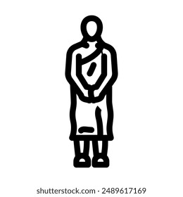 buddhist monk buddhism line icon vector. buddhist monk buddhism sign. isolated contour symbol black illustration