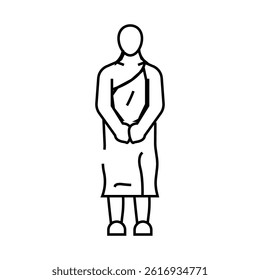 buddhist monk buddhism line icon vector. buddhist monk buddhism sign. isolated contour symbol black illustration