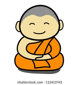 Buddhist Monk cartoon