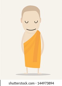 Buddhist Monk cartoon