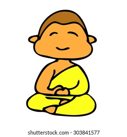 Buddhist  Monk cartoon